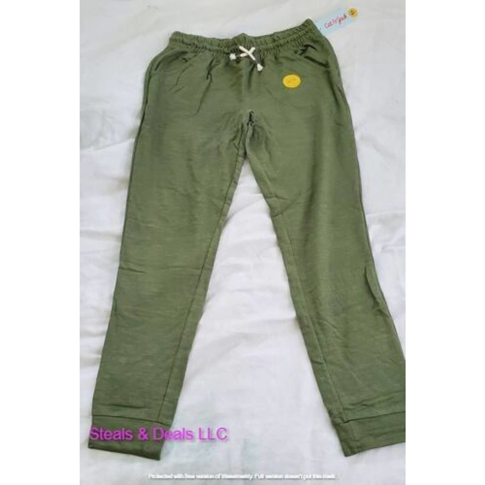 Cat & Jack Sweat Pants Army Green Size XS 4-5 Boys Girls Activewear Pockets
